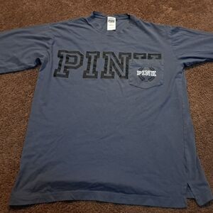 PINK Victoria's Secret Blue Long Sleeve Tee